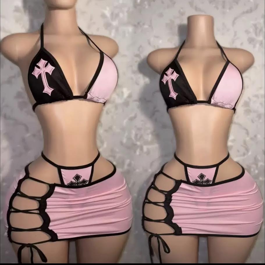 Chrome cross 3 Piece Swimsuit