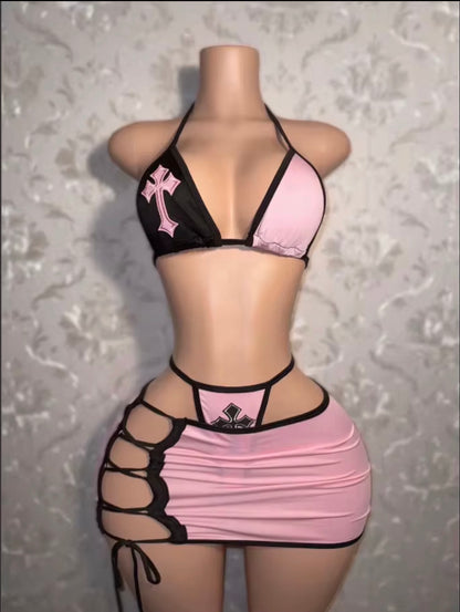 Chrome cross 3 Piece Swimsuit