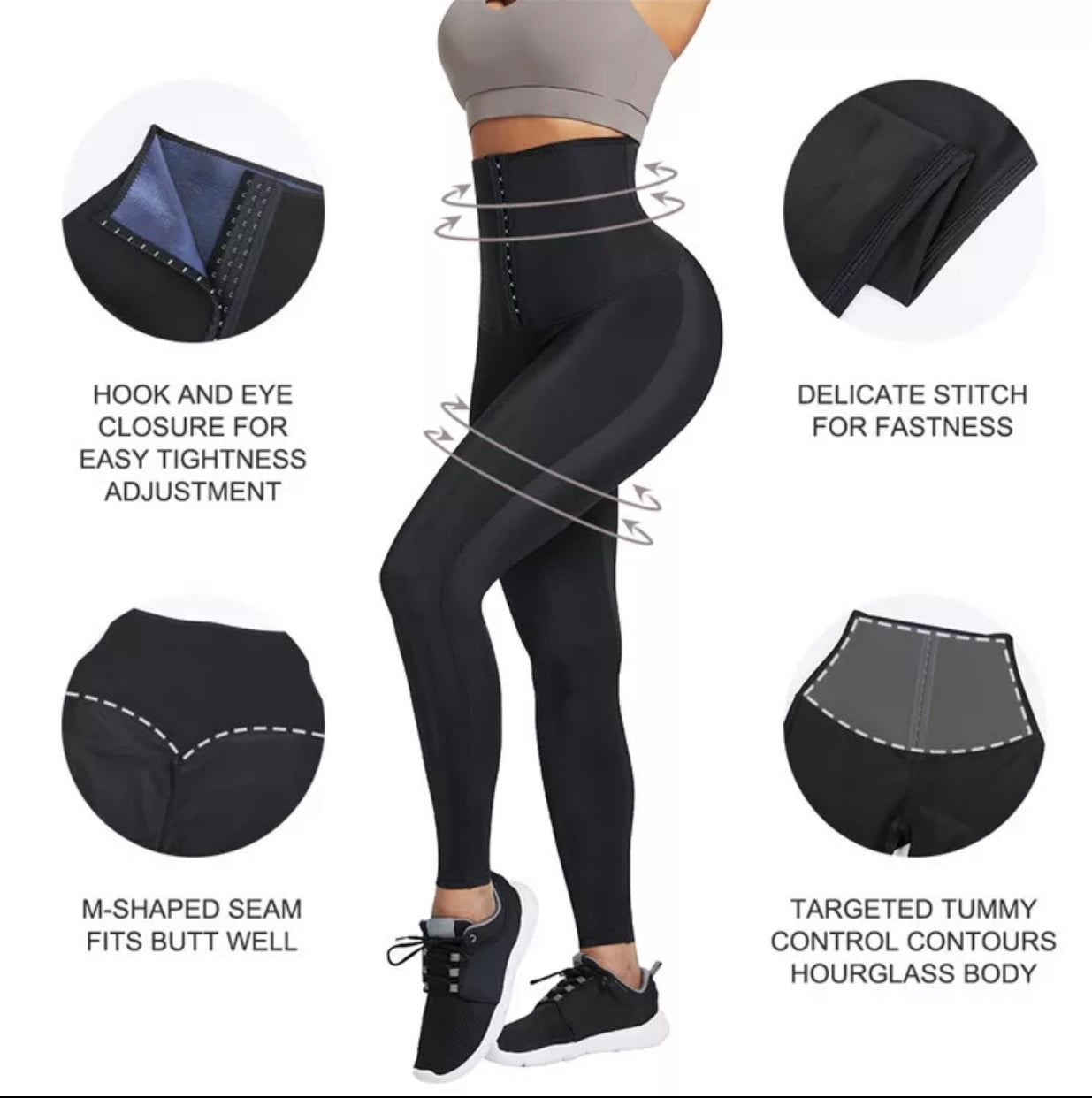 Tummy control waist trainer corset leggings